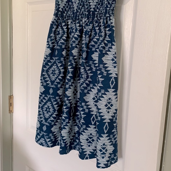 Blue Tribal Print Dress - Picture 3 of 4